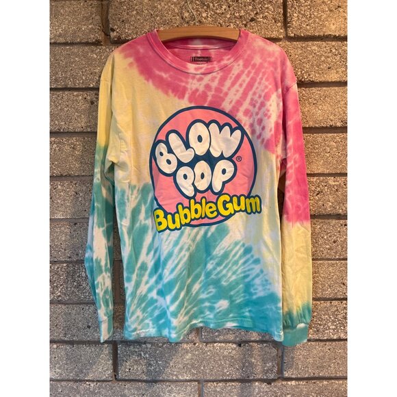 Blow Pop Bubble Gum Tie-Dye Long Sleeve Shirt  Tootsie  M  100% Cotton  Multi-Co - Picture 1 of 6